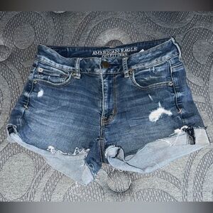 American Eagle Outfitters Distressed Blue Jean Shorts